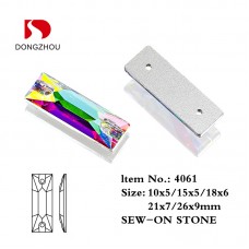 3061 Rectangle ab Crystal Sew On Stones